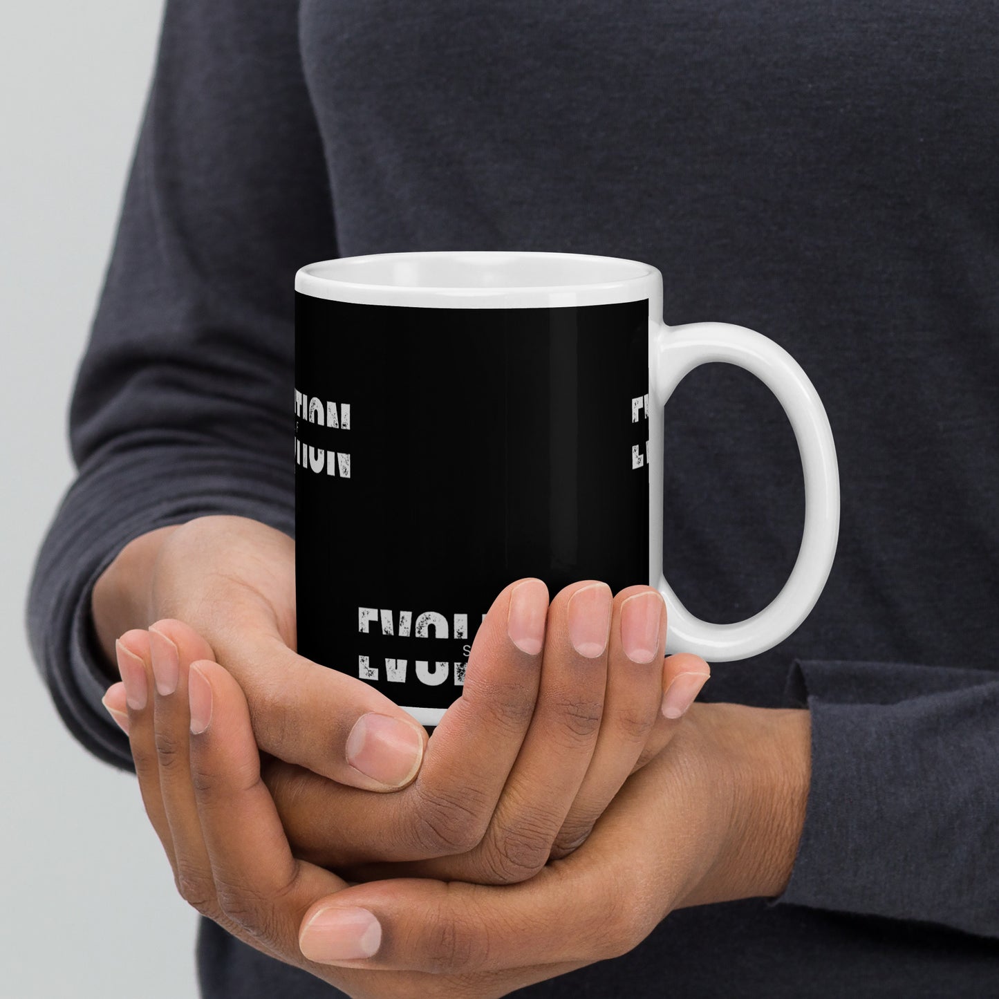 White glossy mug