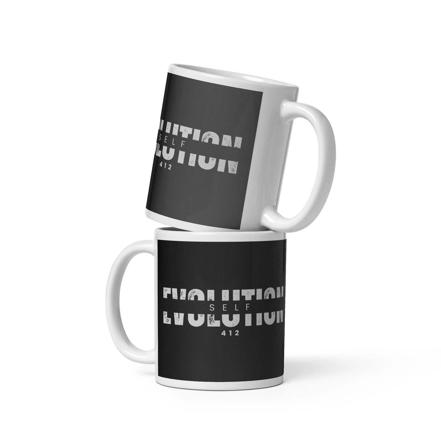 White glossy mug