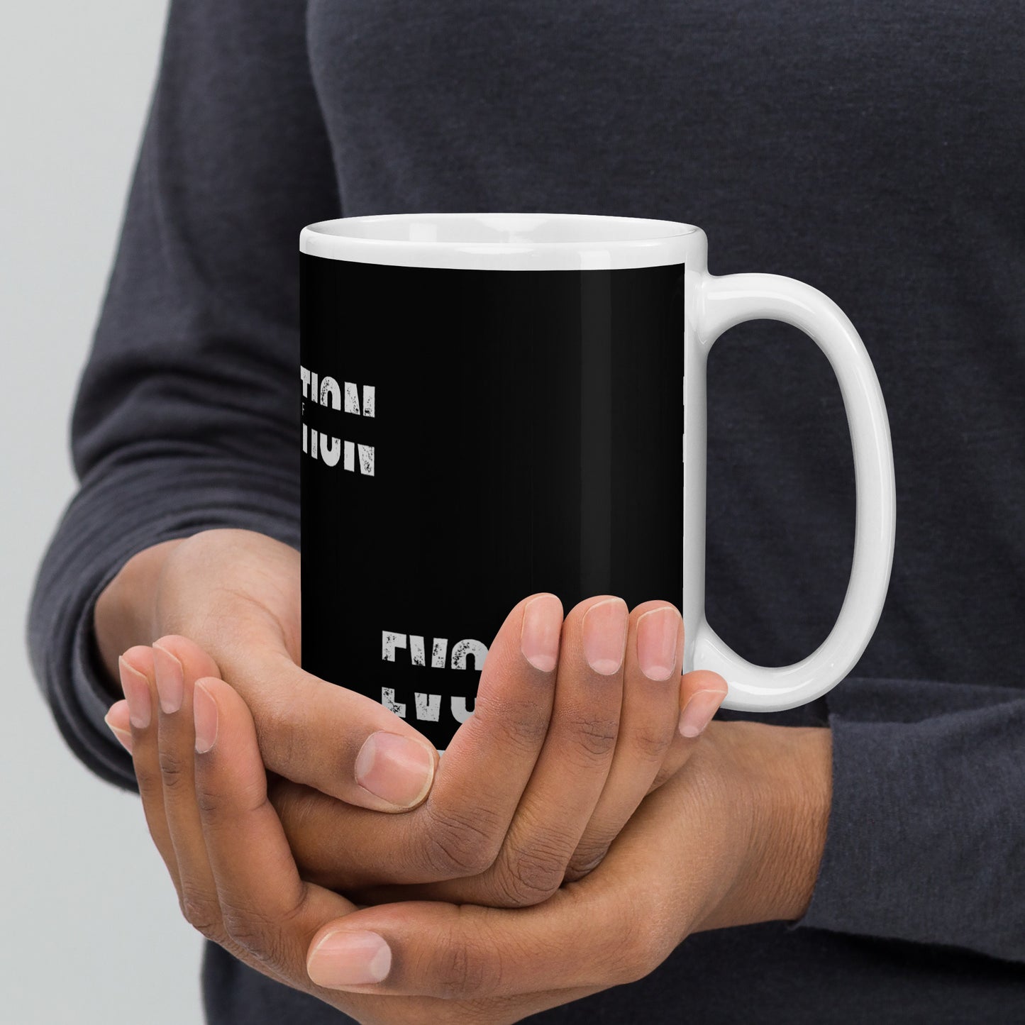 White glossy mug