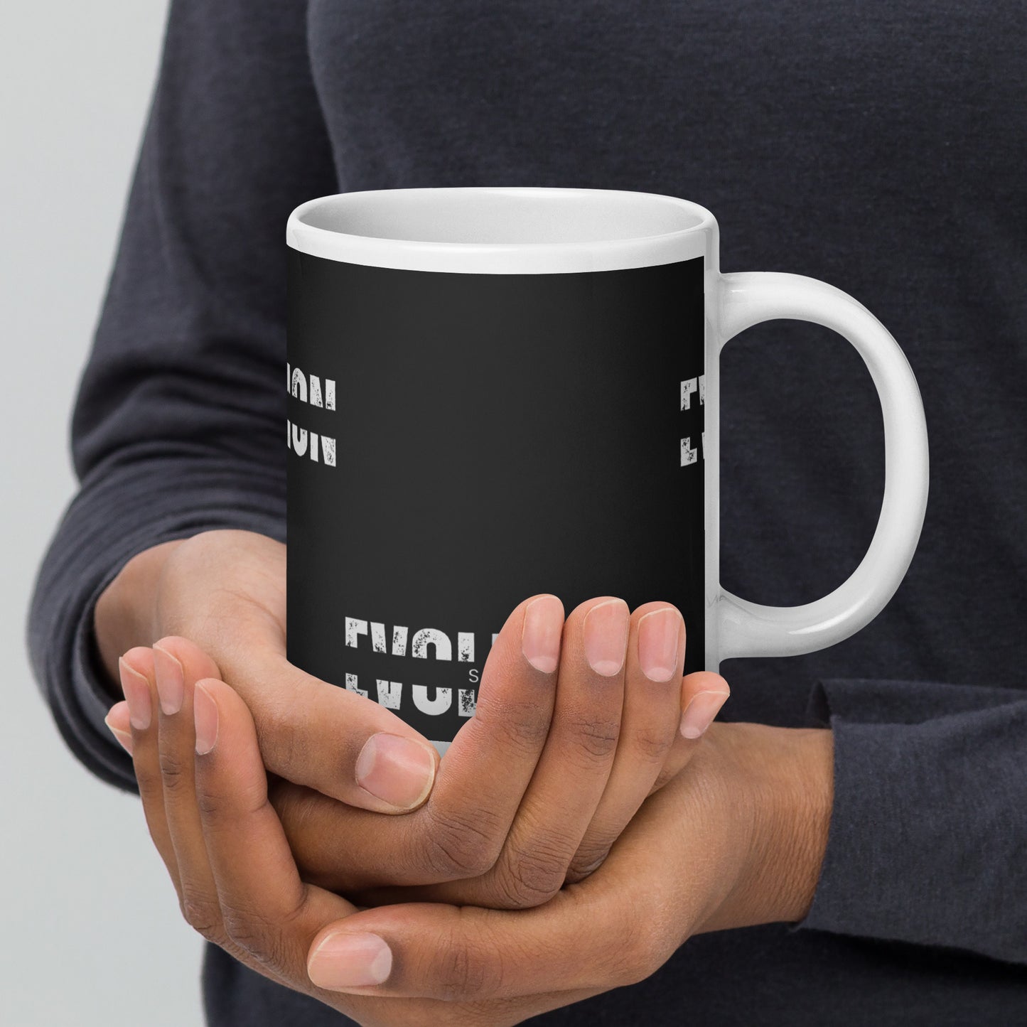 White glossy mug