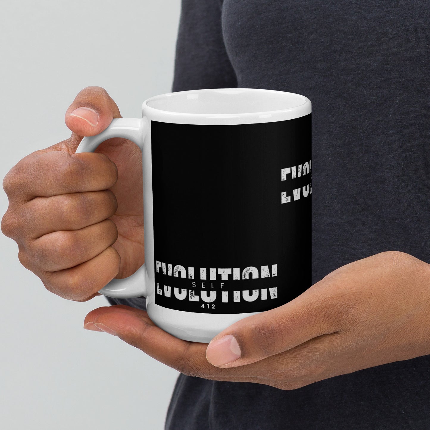 White glossy mug