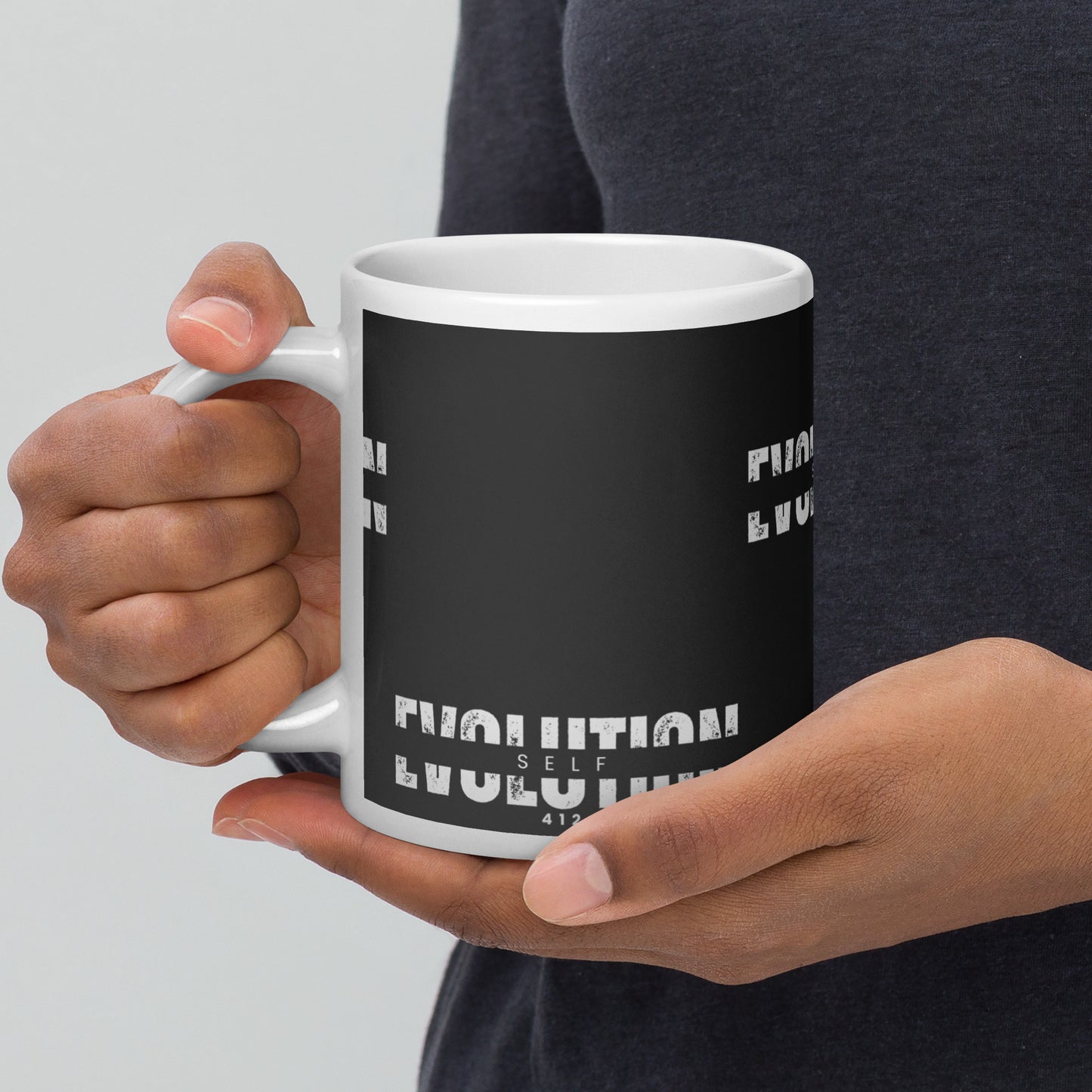 White glossy mug